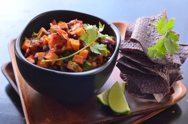 Chipotle Honey Sweet Potato and Black Bean Salsa