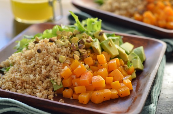 Roasted Butternut Squash Chopped Salad with Honey-Lime Dressing