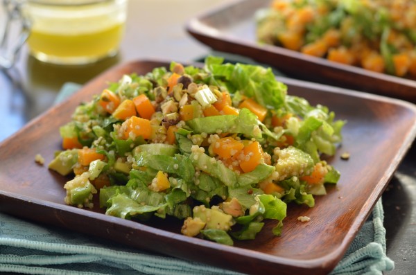Roasted Butternut Squash Chopped Salad with Honey-Lime Dressing