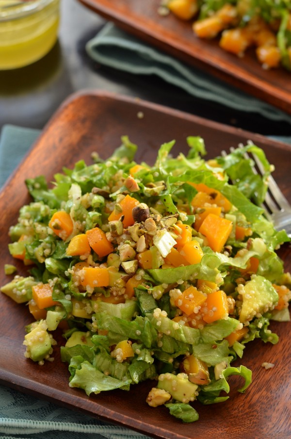 Roasted Butternut Squash Chopped Salad with Honey-Lime Dressing