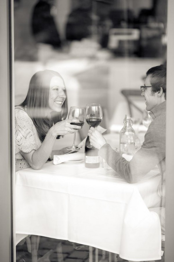 Engagement Photos with Wine