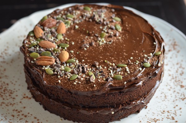 Fudgy Chocolate Beet Cake with Chocolate Avocado Frosting (Vegan + GF)