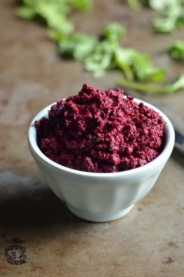 Beet Pesto Toasts