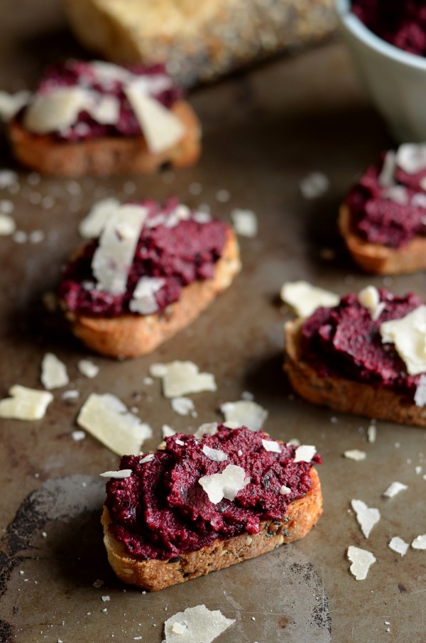 Beet Pesto Toasts