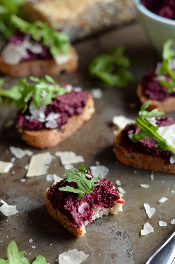 Beet Pesto Toasts