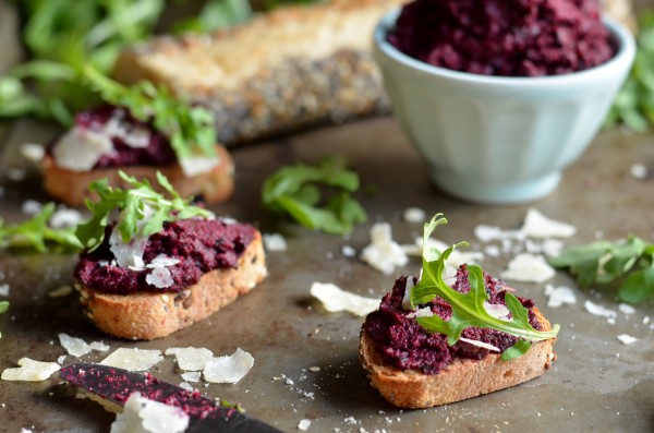 Beet Pesto Toasts