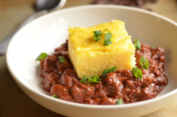 Chipotle Chocolate Chili with Baked Polenta