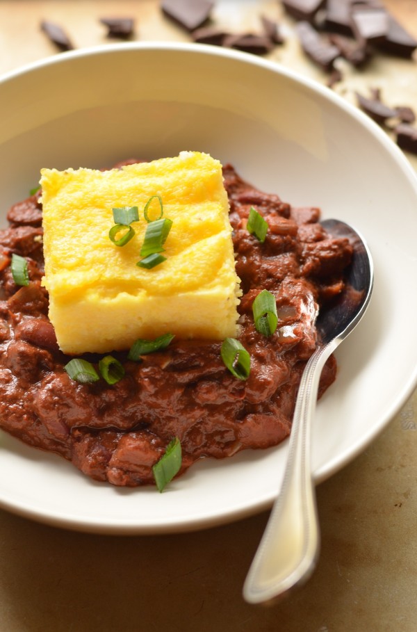 Chipotle Chocolate Chili with Baked Polenta