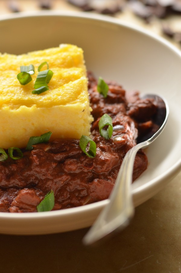 Chipotle Chocolate Chili with Baked Polenta