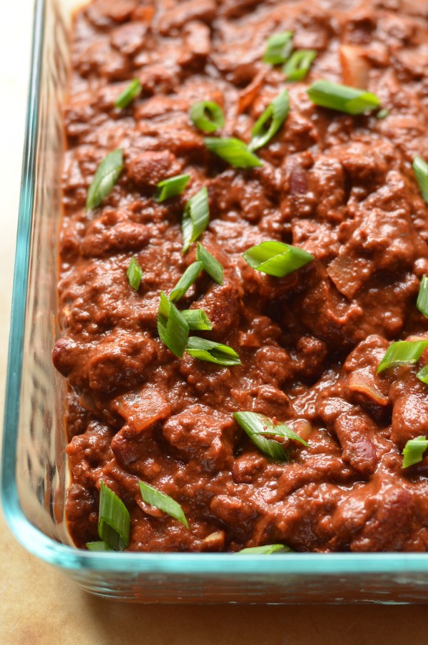 Chipotle Chocolate Chili with Baked Polenta