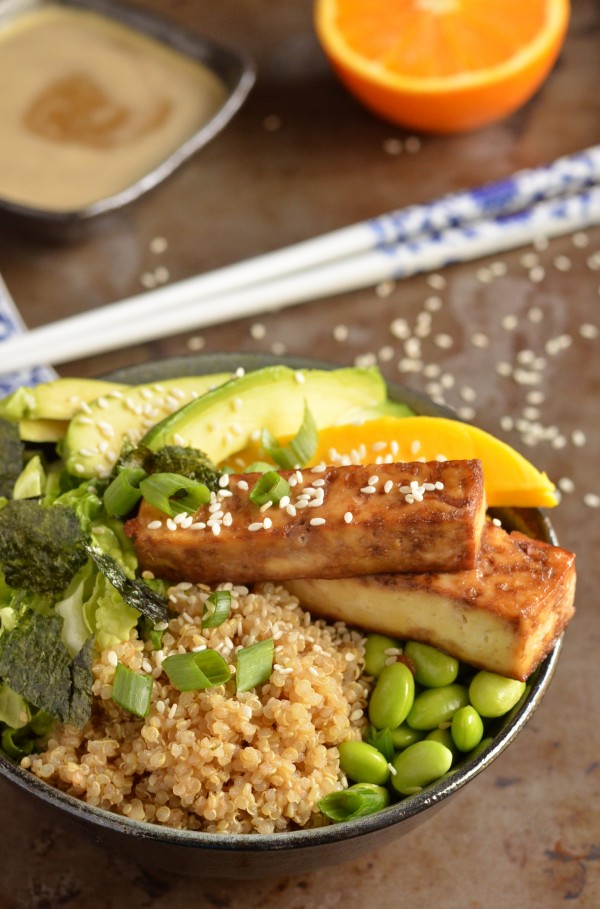 Quinoa Sushi Bowl with Baked Tofu