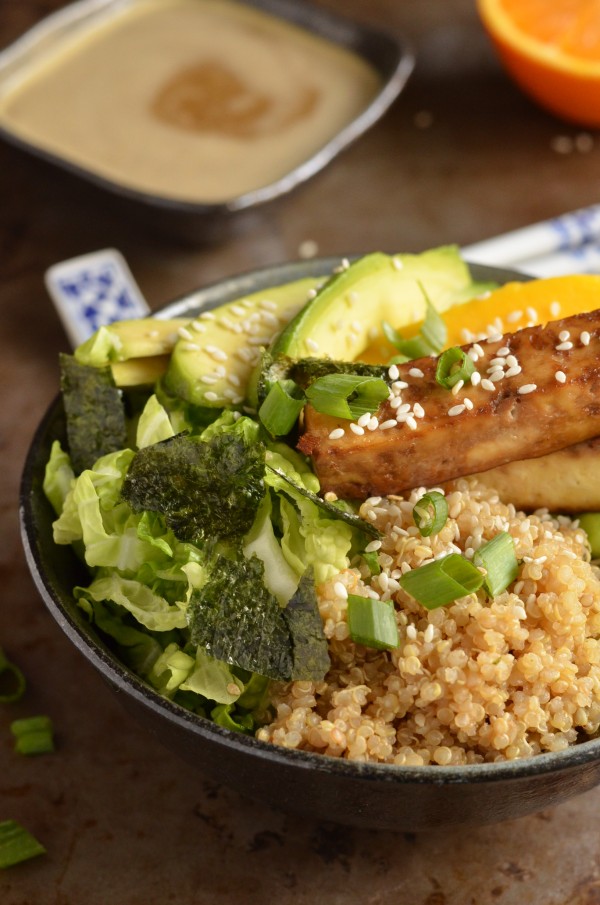 Quinoa Sushi Bowl with Baked Tofu