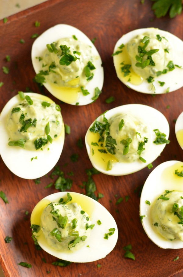 Avocado Herb Deviled Eggs