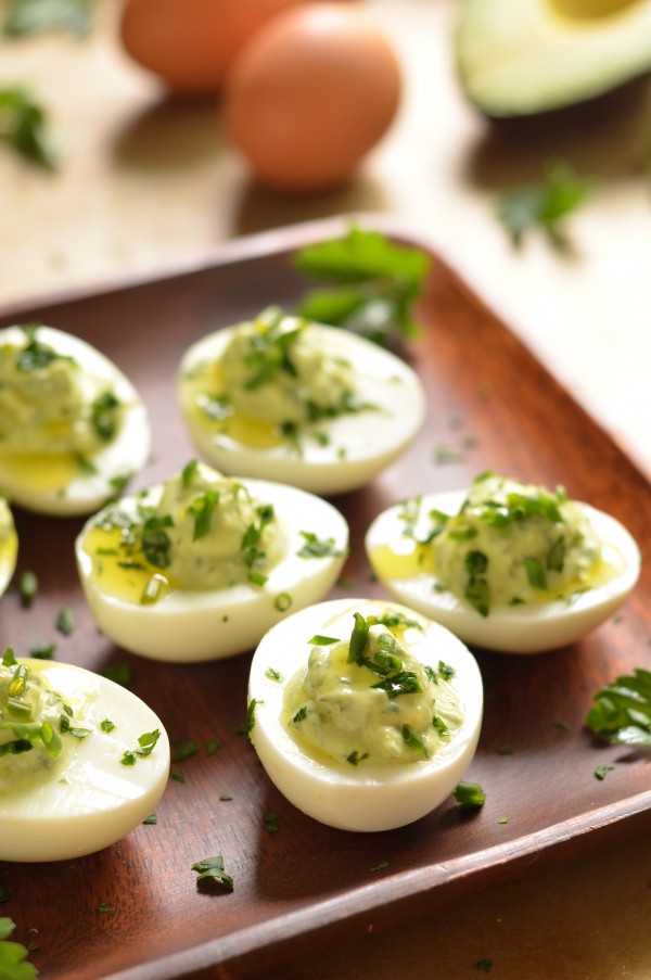 Avocado Herb Deviled Eggs