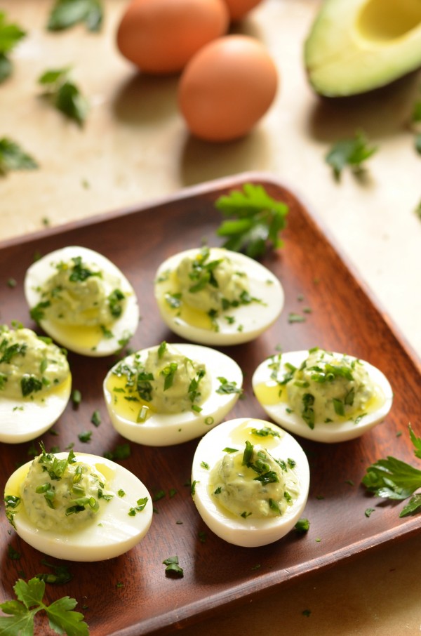 Avocado Herb Deviled Eggs