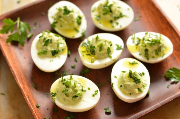 Avocado Herb Deviled Eggs