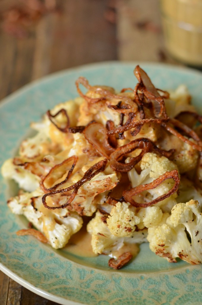 Roasted Cauliflower with Yellow Curry Sauce