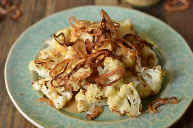 Roasted Cauliflower with Yellow Curry Sauce