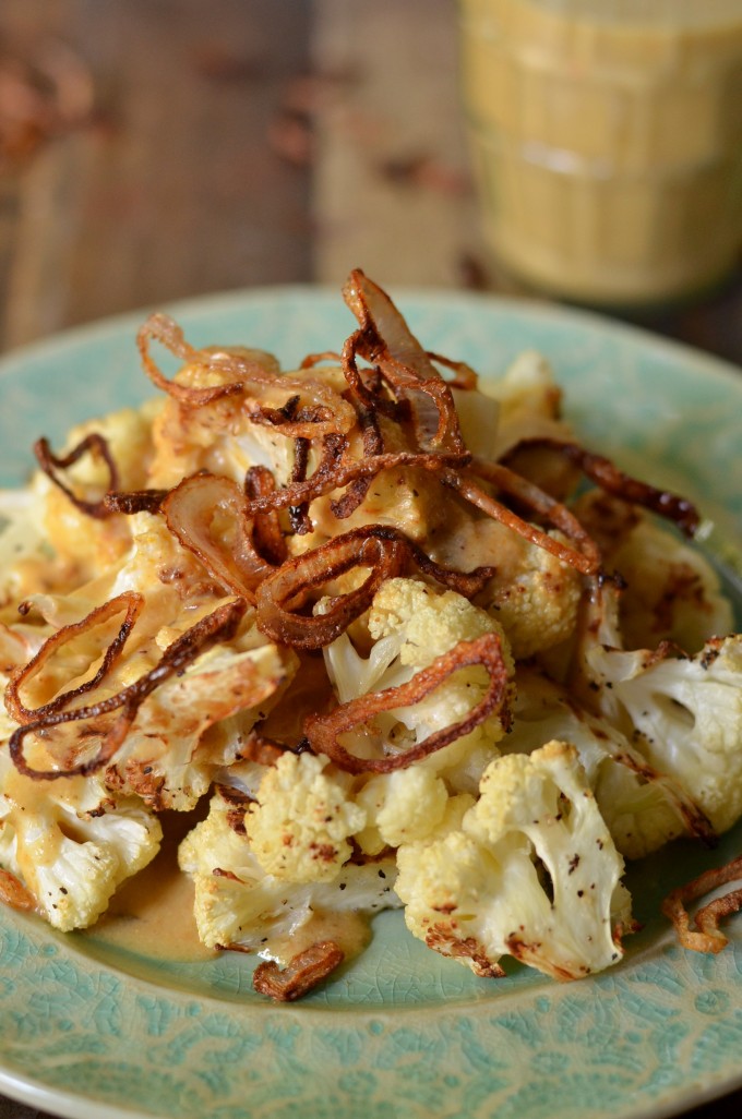 Roasted Cauliflower with Yellow Curry Sauce
