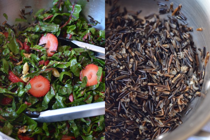 Strawberry, Swiss Chard and Wild Rice Salad | coffeeandquinoa.com