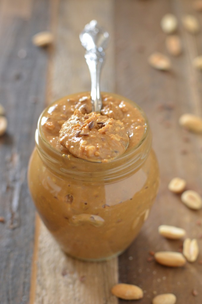 Crunchy Flaxseed Peanut Butter