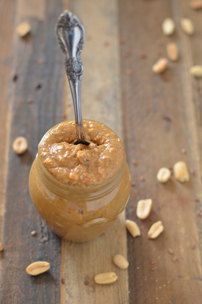 Crunchy Flaxseed Peanut Butter