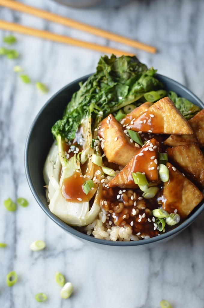 Crispy Baked Tofu Teriyaki Bowl