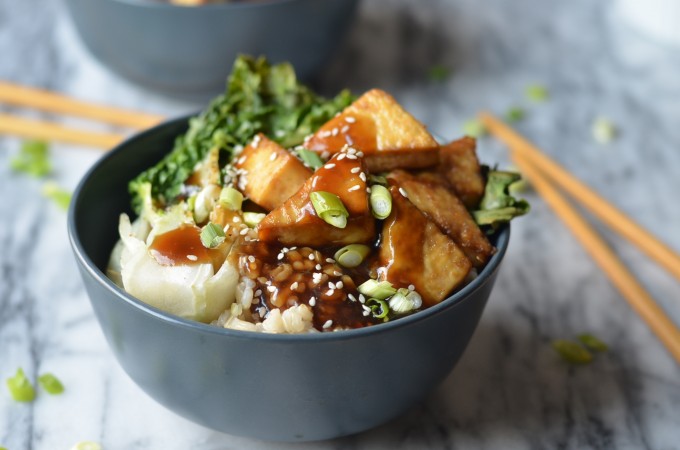 Crispy Baked Tofu Teriyaki Bowl