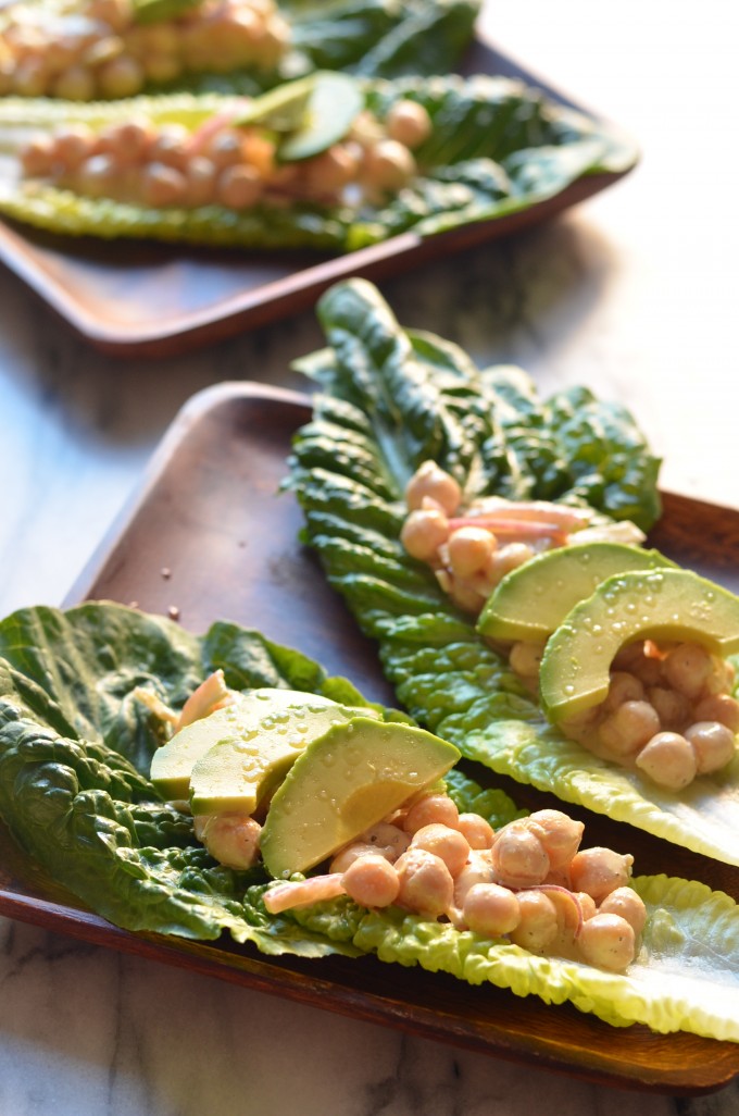 Chickpea Caesar Salad Wraps