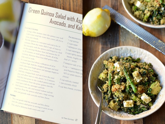 Green Quinoa Salad with Asparagus, Avocado and Kale Pesto