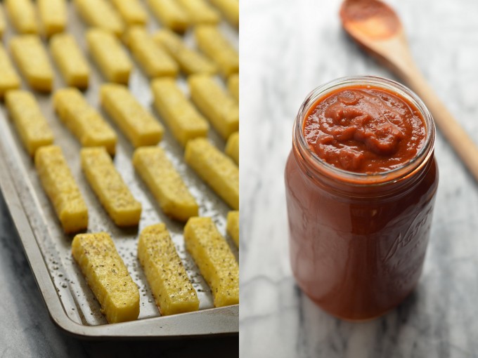 Cheesy Baked Polenta Fries with Tamarind Ketchup | coffeeandquinoa.com