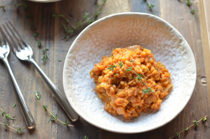 Carrot Farro Risotto | coffeeandquinoa.com