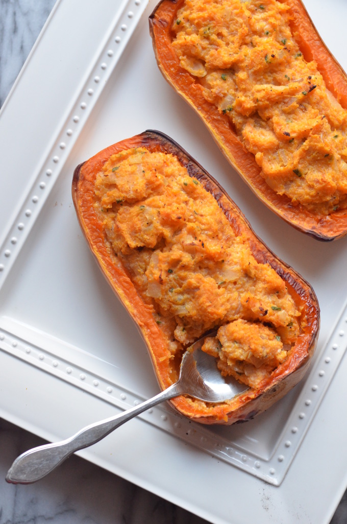 Twice-Baked Butternut Squash with Ricotta and Sage | coffeeandquinoa.com