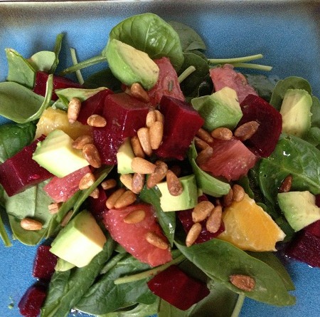 citrus beet salad with rosemary vinaigrette