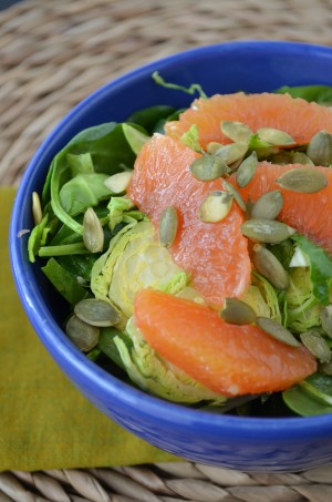 Wilted Spinach & Brussels Sprout Salad