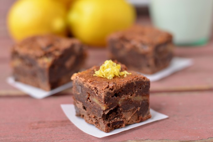 Fudgy Brownies with Lemon Curd