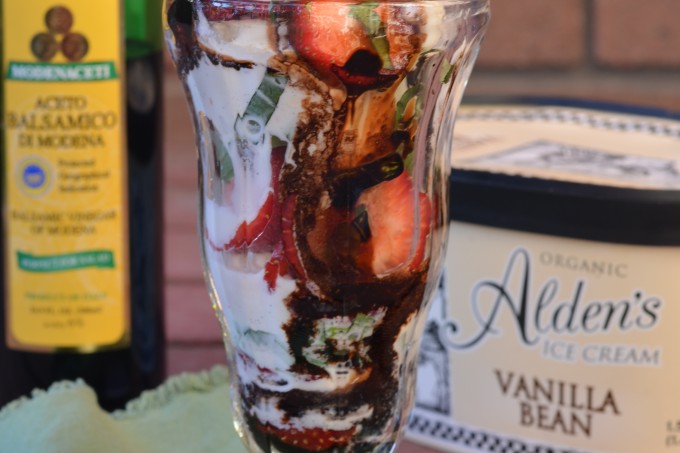 Strawberry Balsamic Ice Cream Sundaes