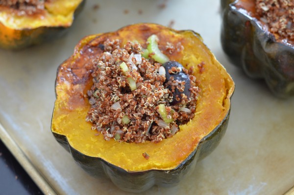 Quinoa-Stuffed Acorn Squash with Figs and Sage