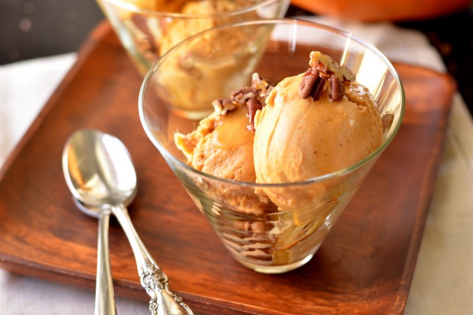 Pumpkin Maple Pecan Bourbon Ice Cream (Vegan)