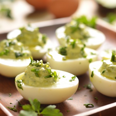 Avocado Herb Deviled Eggs