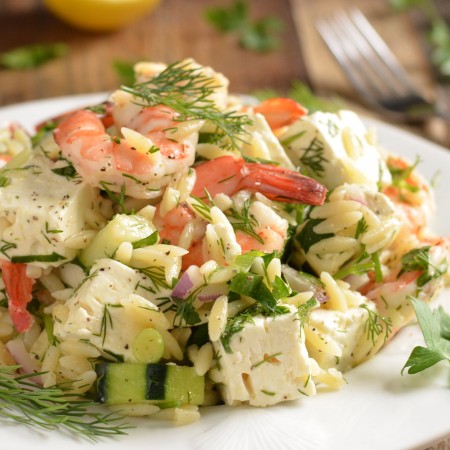 Roasted Shrimp and Orzo Salad