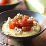 Blue Cheese Polenta with Rosemary Blistered Tomatoes