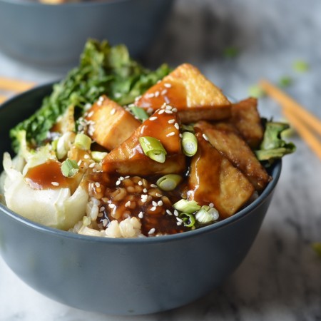 Crispy Baked Tofu Teriyaki Bowl