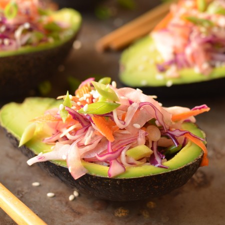 Asian Slaw Stuffed Avocados