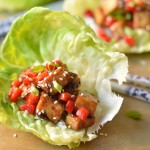 Teriyaki-Glazed Tofu Lettuce Cups